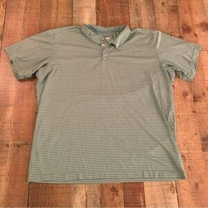 Columbia mens size XL green striped short sleeve polo shirt